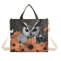 YMXFXP Owl Florals Butterfly Tote Bag for Women - Large Corduroy Handbag for Travel Shopping M