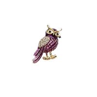 Delicate Elegant Owl Brooch Pins for Women Cute Animal Theme Multicolor Rhinestones Pin Brooches Dre