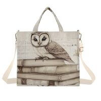 ZRYSMY Tote Bag Vintage Owl Books for Women - Large Cool Corduroy Crossbody Bags for Daily Use M