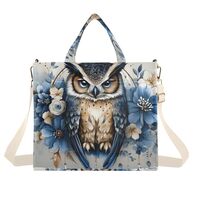 ZRYSMY Tote Bag Owl Dreamcatcher Blue for Women - Large Cool Corduroy Crossbody Bags for Daily Use S