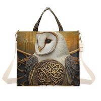 ZRYSMY Tote Bag Celtic Owl Art Face for Women - Large Cool Corduroy Crossbody Bags for Daily Use M