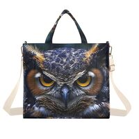 ZRYSMY Owl Portrait Closeup Tote Bag for Women - Large Cool Corduroy Crossbody Bags for Daily Use S