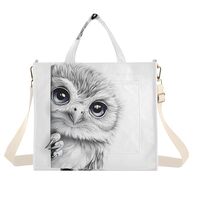 ZRYSMY Tote Bag Cute Owl Peek for Women - Large Cool Corduroy Crossbody Bags for Daily Use S