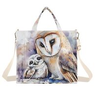 ZRYSMY Tote Bag Owl Cute Watercolor for Women - Large Cool Corduroy Crossbody Bags for Daily Use S