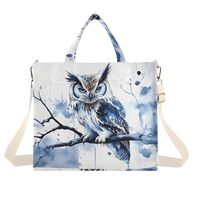ZRYSMY Tote Bag Owl Branch Watercolor for Women - Large Cool Corduroy Crossbody Bags for Daily Use M