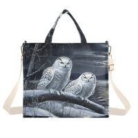 ZRYSMY Tote Bag Owls Night Winter for Women - Large Cool Corduroy Crossbody Bags for Daily Use S