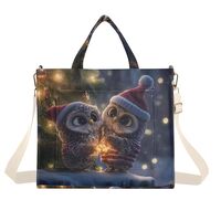 ZRYSMY Tote Bag Owls Cute Christmas for Women - Large Cool Corduroy Crossbody Bags for Daily Use S