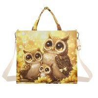 ZRYSMY Sunflowers Gold Owls Tote Bag for Women - Large Cool Corduroy Crossbody Bags for Daily Use S