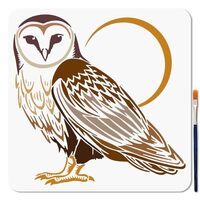 MAYJOYDIY Barn Owl Stencil Moon Night Birds Painting Stencils 11.8×11.8inch Reusable Magical A