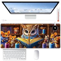 Heated Desk Pad Large Mouse Pad 31.5 x 13 inch with 3 Levels Heating & Auto Shut-Off Warm Mouse 