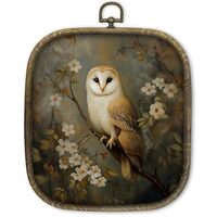 shiviody Vintage Owl Canvas Wall Art Decor, Dark Moody Animal Wall Decor, Nature Cottagecore Woodlan