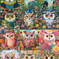 Vintage Collaged Owl Jigsaw Puzzles 1000 Pieces for Adults -Challenging Impossible Bird Art, Premium