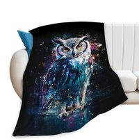 nanen Owl Blanket Owls Throw Blankets Splash Print Cozy Fleece Flannel Stuff Plush Lightweight Beddi