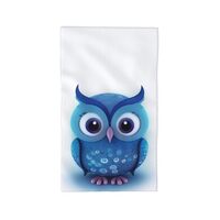 AMREWQYL Blue owl(1 Printed Face Wash Cloth Towel 27.5x16in Absorbent Microfiber Towel