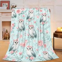 Owl Blanket Owls Throw Blanket Soft Warm Cozy Fleece Fuzzy Plush Flannel Blankets Gifts for Girls Wo