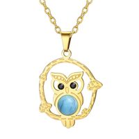 Dreamtimes Elegant Owl Pendant Necklace for Women Stainless Steel Wisdom Owl Necklace Animal Pendant