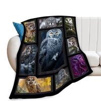 Owl Blanket, Owls Throw Blanket, Animal Gifts Blankets Stuff Fleece Flannel Plush for Women Men Boys
