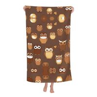 SDEGTHO Cute Brown Cartoon Owl Microfiber Beach Towel Quick Dry,for Travel,Pool Towel