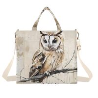 YMXFXP Owl Watercolor Cute Tote Bag for Women - Large Corduroy Handbag for Travel Shopping S