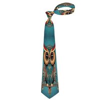 LGHKLVXPZE Mens Ties, Ethnic Owl Reversible Elegant Commuting Neckties for Husband, Fashion Portable