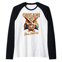 Origami Fold Master Owl s Paper Folding Hobby Gift Raglan Baseball Tee