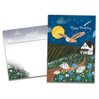 Tree-Free Greetings Soaring Owl Birthday Card - 1 Recycled 5x7 Card & Matching Envelope, Thick C
