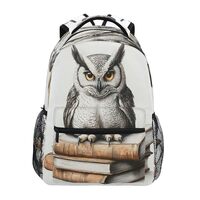 WEIYEKO Funny Bird Owl Book Backpack for School Boys Girls Adults Kids Bookbag Laptop Bag 18L