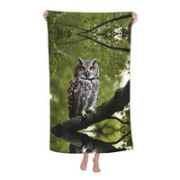 DRTGEDS Owl Tree Branches Microfiber Thin Towel Absorbent Compact Towels for Swimming Pool Camping T