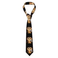 Men's Necktie WHJSHOP Owl playing with fur ball Pattern for Business, Daily, Work, Birthday, We