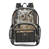 ALAZA Owl Book Bird Clear Backpack PVC Transparent Bookbag Heavy Duty for Student Boy Girl Kids Adul