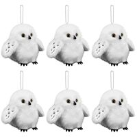 Niceup White Snowy Owl Stuffed Animals 6-Pack 4.5in, Wizard Party Favors Gift Birthday Decorations S