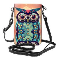 Small Cell Phone Purse 7.6x4.9in DLXW Cute owls Printed Fashionable, Practical, and Multifunctional 