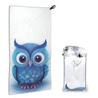 AMREWQYL Blue owl(1 Printed Quick Dry Towel 16x31.5in Absorbent Microfiber Towel