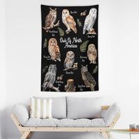 OBLUE Owls of North America Tapestry Tapestries Wall Hanging Poster Home Decor for Bedroom Living Ro