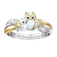 NAWADOMA New 2026 Unisex I Will Always Be With You Rings For Women Hers Fashion Kute Mother Owl Crys