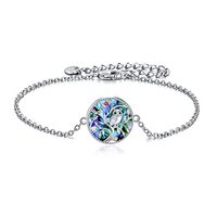 CUPENDA Owl Bracelet 925 Sterling Silver Tree of Life Owl Abalone Shell Bracelet Jewelry for Women
