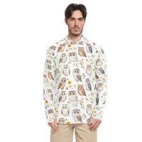 Cartoon Cute Owls White Mens Sun Protection Hoodies UV Protection Long Sleeve Hooded Fishing Shirts 
