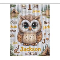 MADELSEN Owl Shower Curtain Waterproof Soft Bath Curtain Polyester Fabric Shower Curtains Bathroom A