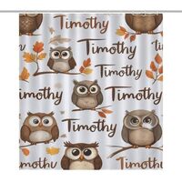 MADELSEN Owls Autumn Leaves Shower Curtain Waterproof Soft Bath Curtain Polyester Fabric Shower Curt