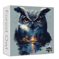 Owl Puzzles for Adults 1000 Pieces, PICKFORU Unique Forest Puzzle House Bird, Difficult Nature Anima