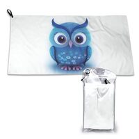 AMREWQYL Blue owl(1 Printed Quick Dry Towel 16x31.5in Hand Towel