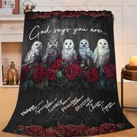 Flintis Owl Blanket Funny Owl Decor God Says You are Inspirational Throw Blanket Gifts for Girls Boy