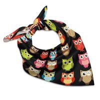 OBLUE Cute Owl Silk Scarf Multifunctional Square Hair Scarfs Women Fashion Neck Scarves Wristband