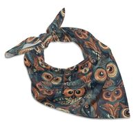 OBLUE Cute Owl Silk Scarf Multifunctional Square Hair Scarfs Women Fashion Neck Scarves Wristband
