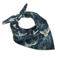 OBLUE Flying Owl Silk Scarf Multifunctional Square Hair Scarfs Women Fashion Neck Scarves Wristband