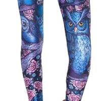 Sister Amy® Women's Digital Pattern Printed Ankle Elastic Tights Legging Owls 1X-3X