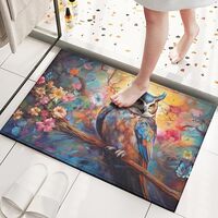 Owl Floral Door Mat Entrance Doormat Home Floor Mat Rugs for Entryway Outdoor Indoor Kitchen Bathroo