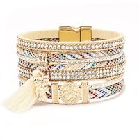 Bohemian Owl Bracelet for Women with Tassel Charm, Boho Festival Hippie Anklet Jewelry(Yellow)