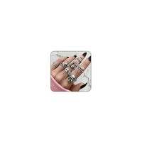 Gothic Ring Set for Women Men Vintage Stackable Silver Skull Owl Spider Snake Knuckle Ring Set Punk 