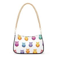 Clutch Shoulder Bags Tote Evening Purse Handbags for Women Owl Multicolor Hobo Bags with Zipper Clos